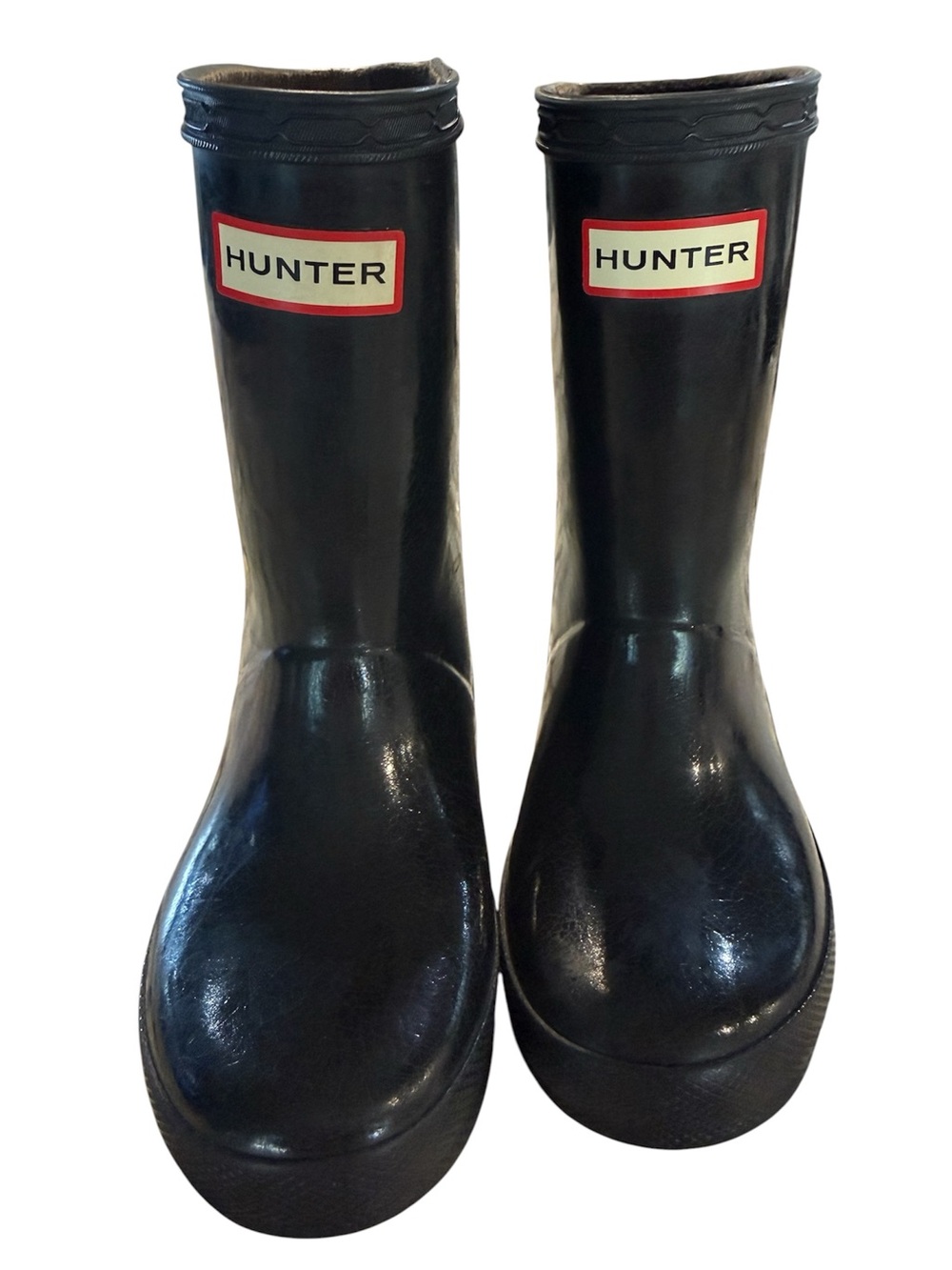 Hunter Kid’s First Classic Rain Boot in Glossy Black. Unisex Size 7